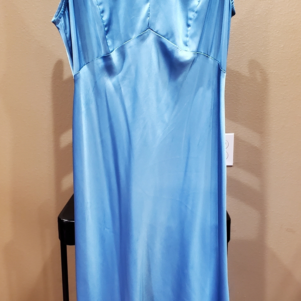 Elegant Blue Satin Dress